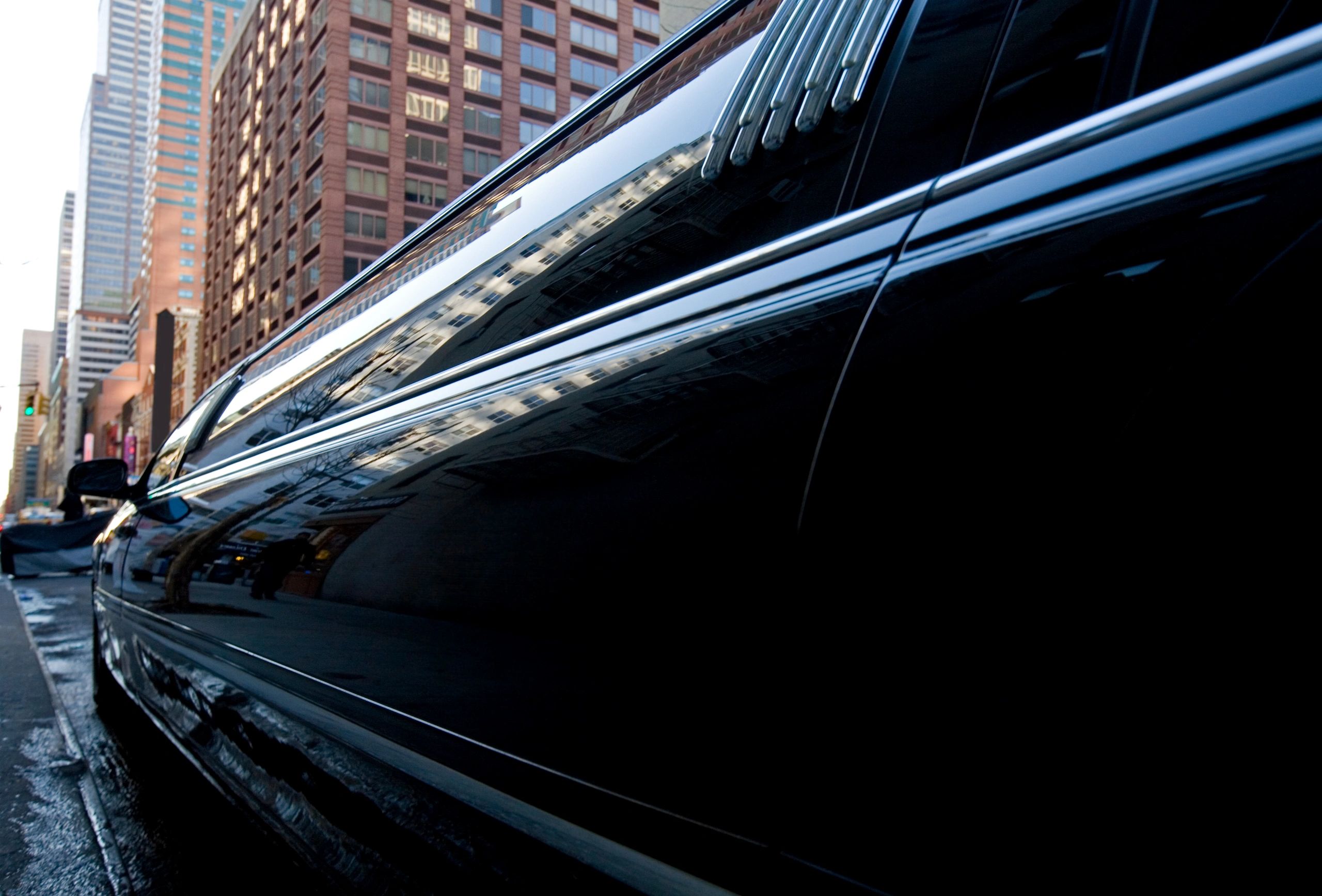 luxury car NYC street modern